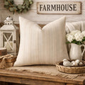 Textured Striped Throw Pillow Cover