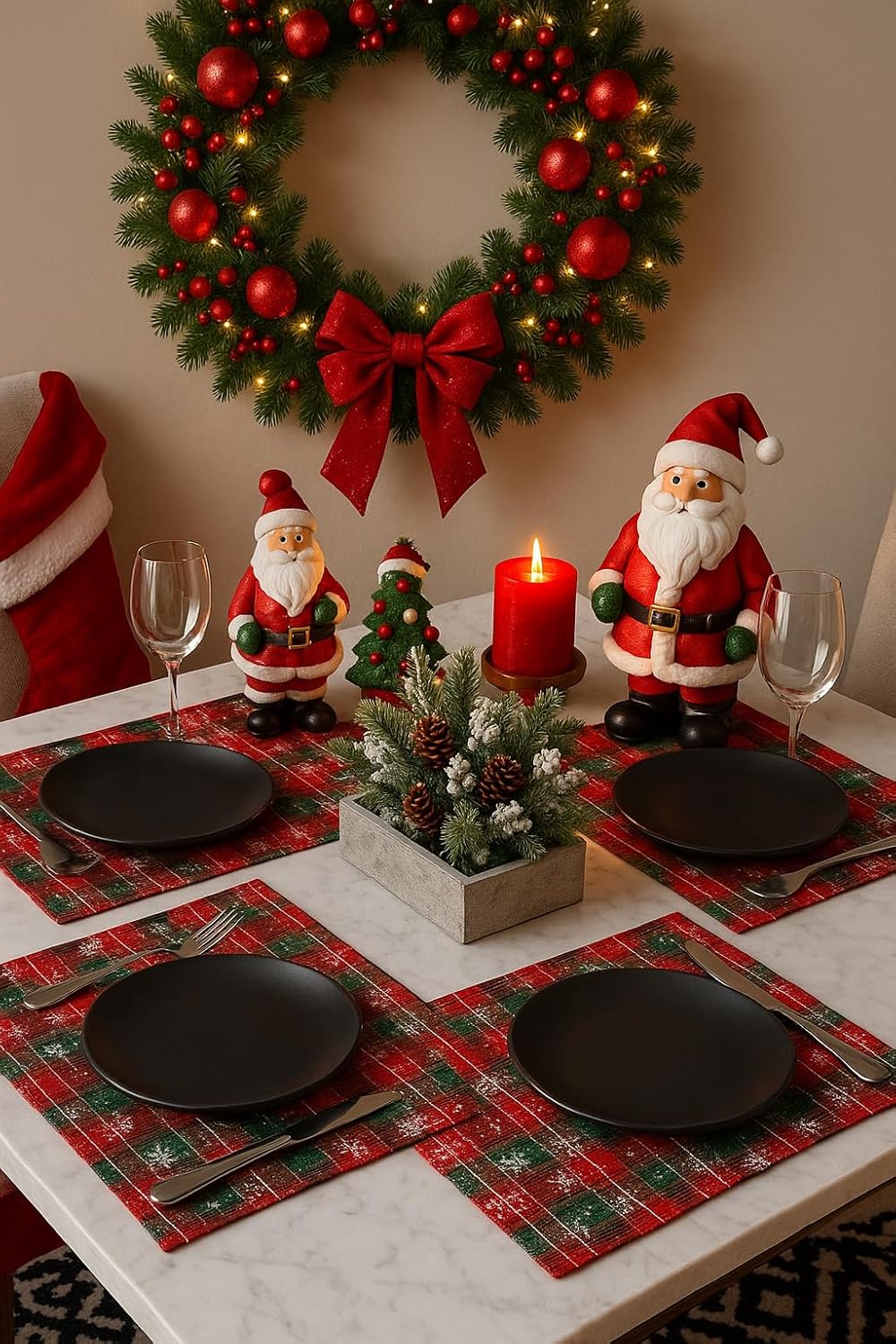 Tartan Snowflake Placemats — Set of 4