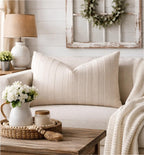Textured Striped Throw Pillow Cover