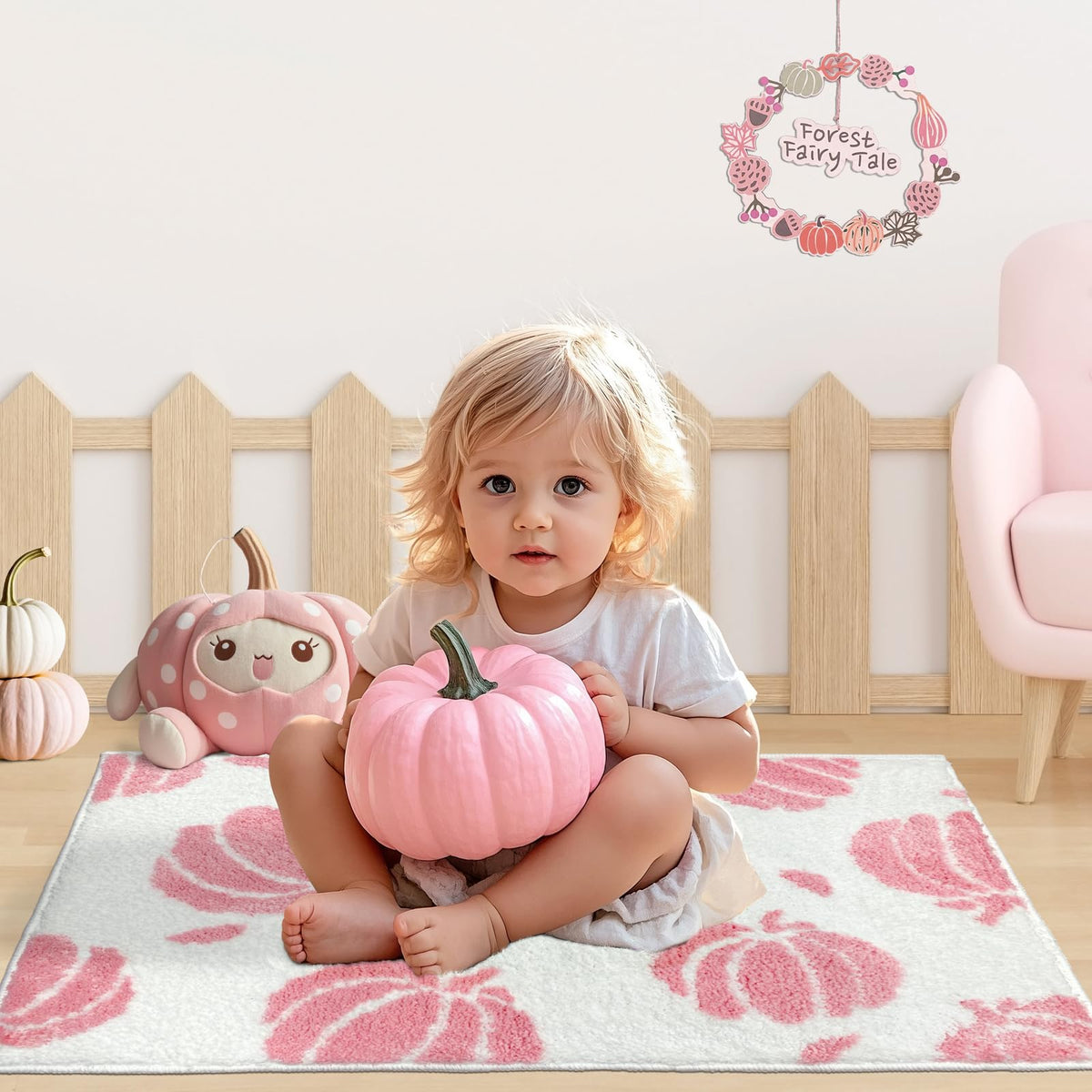 Aprophic Pink Pumpkin Bath Mat