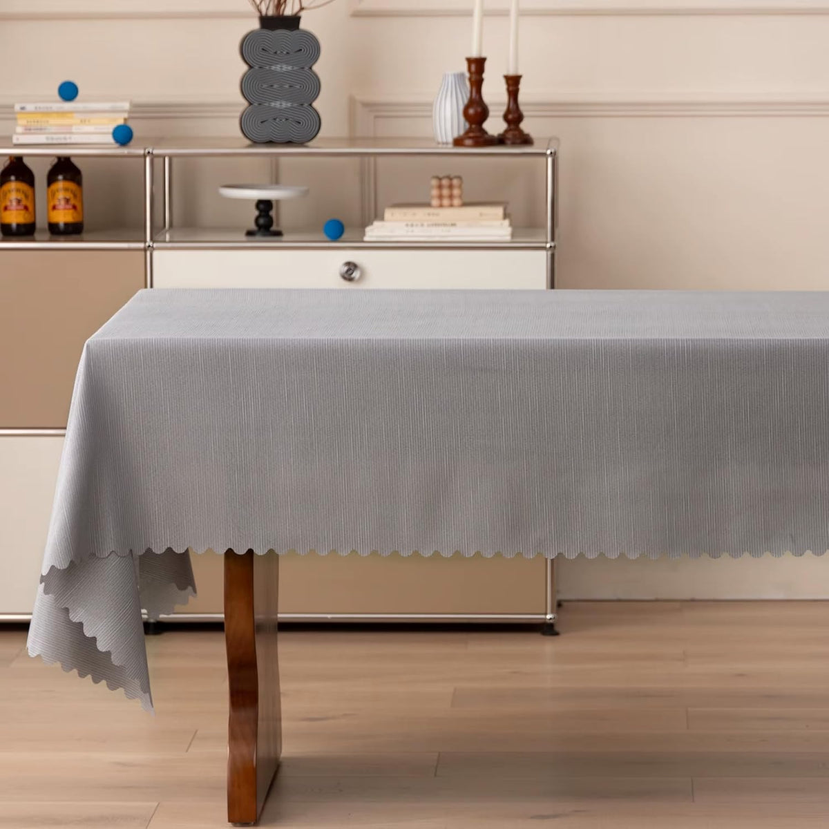 Wave Border Solid Tablecloth