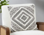Embellished Diamond Block Print Pillow