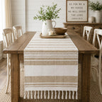 Woven Cotton Jute Table Runner