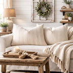 Textured Striped Throw Pillow Cover