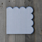 Natural Scalloped Stripe Cloth Napkins