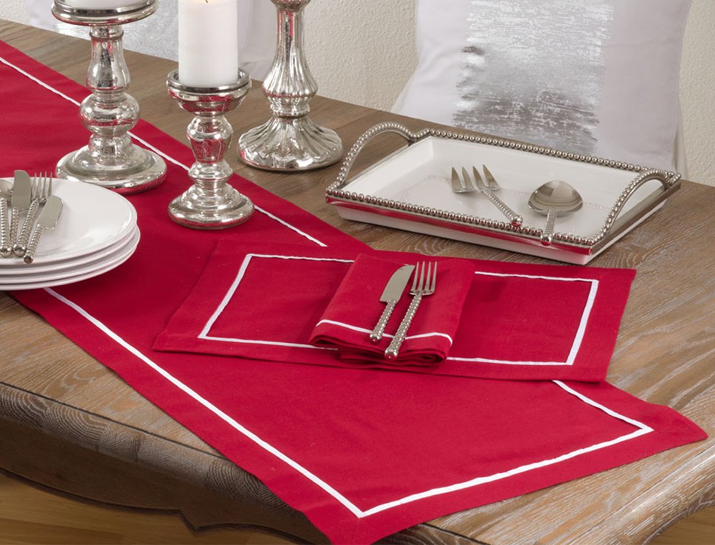 Classic Pleated Border Table Runner
