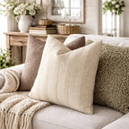 Textured Striped Throw Pillow Cover