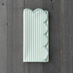 Natural Scalloped Stripe Cloth Napkins