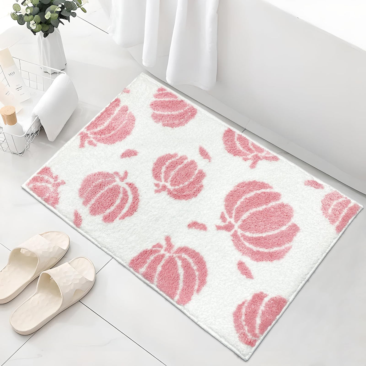 Aprophic Pink Pumpkin Bath Mat