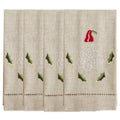 Embroidered Santa Guest Towels — Set of 4