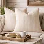 Textured Striped Throw Pillow Cover