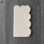 Natural Scalloped Stripe Cloth Napkins