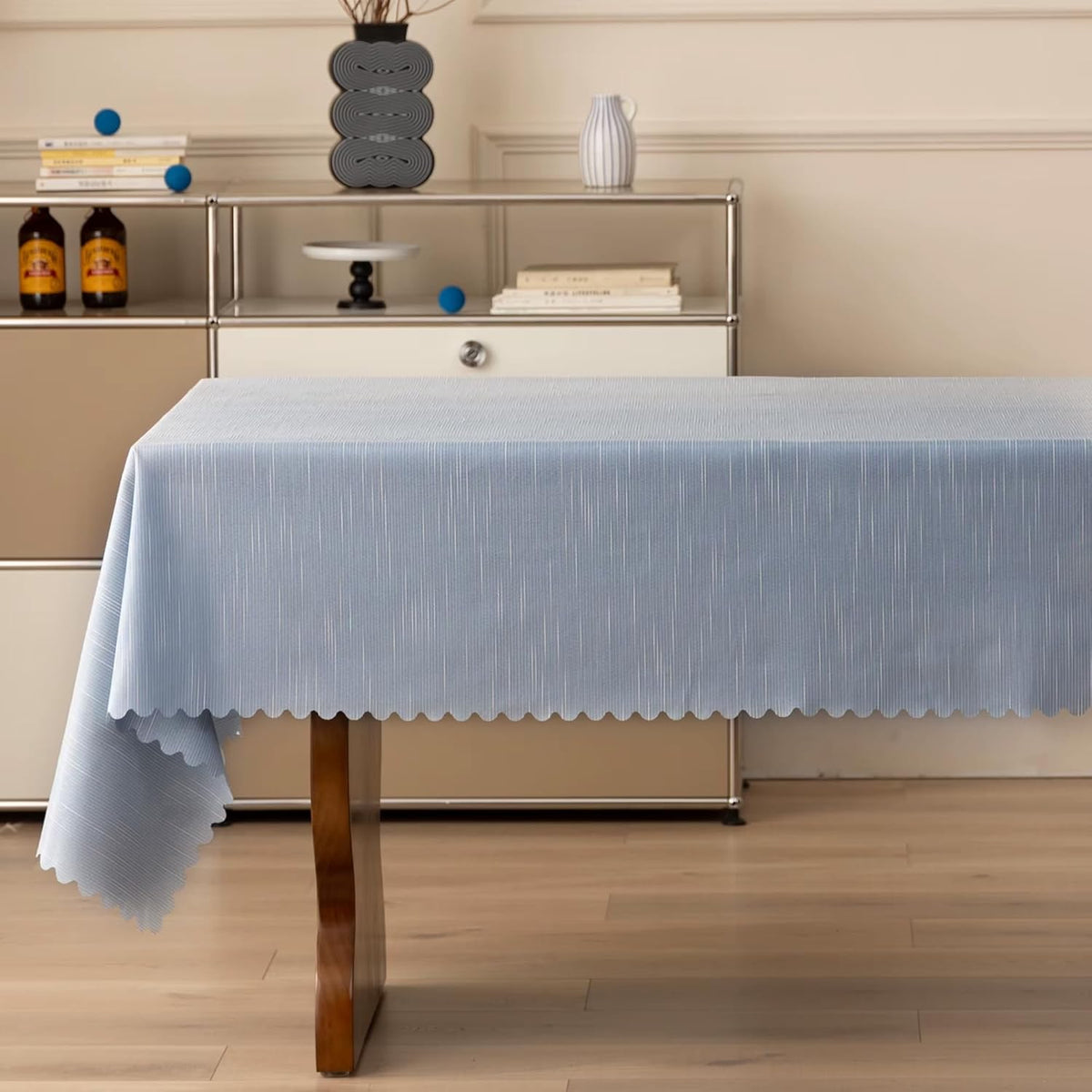 Wave Border Solid Tablecloth