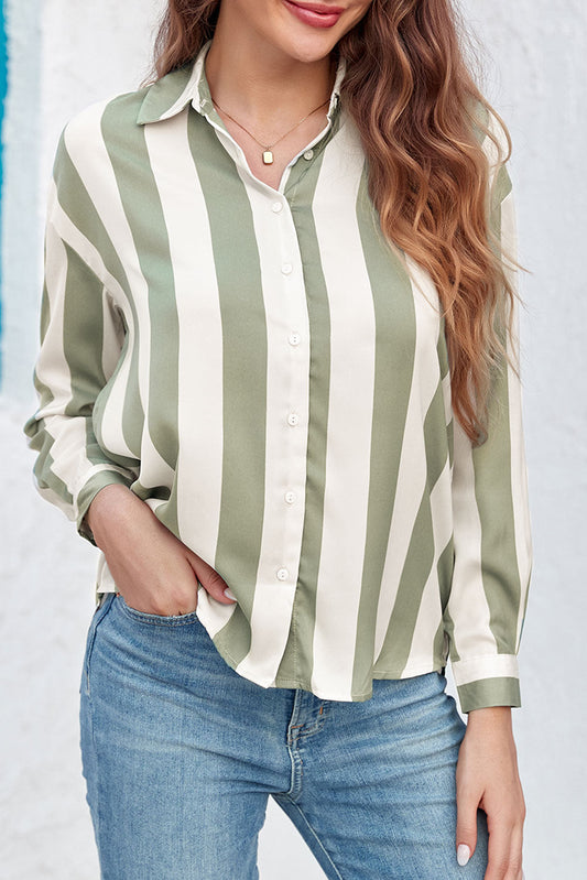 Stripe Buttoned Long Sleeve Shirt