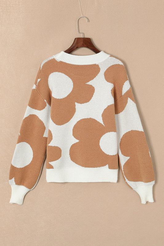 Floral Drop Shoulder Sweater
