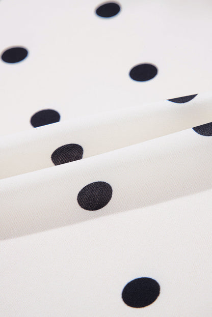 Polka Dot Frilled Collar Top