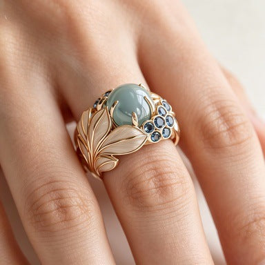 Vintage Botanical Statement Ring