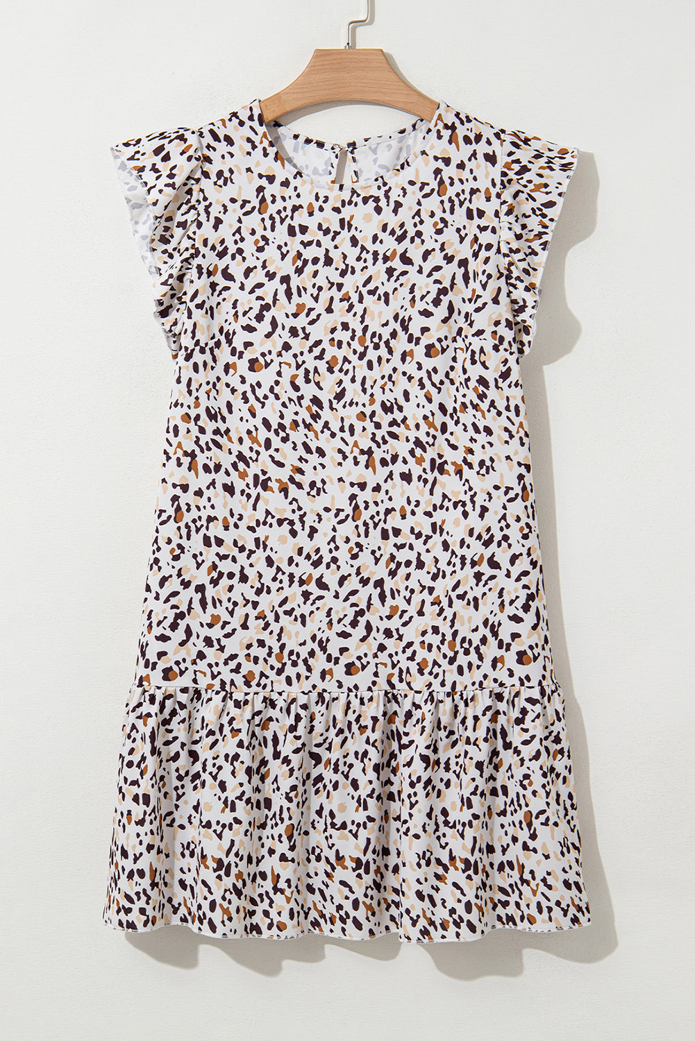 Leopard Flutter Sleeve Mini Dress