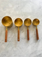 Montecito Acacia Wood and Gold Measuring Cups