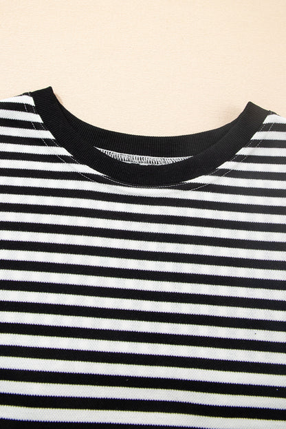 Stripe Bow Back Cutout Tee