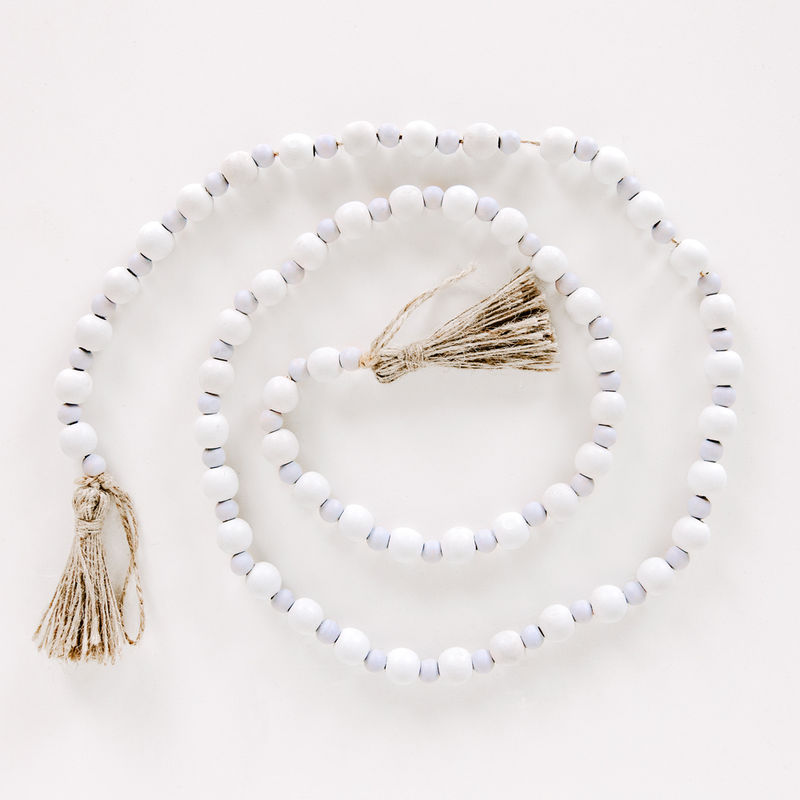 48x.5 wd bead garland white/bl