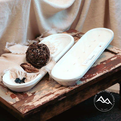 Blackberry Ginger - 7 Wick White Wood Dough Bowl Soy Candle