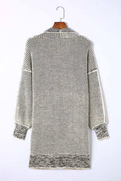 Plaid Open Front Long Cardigan