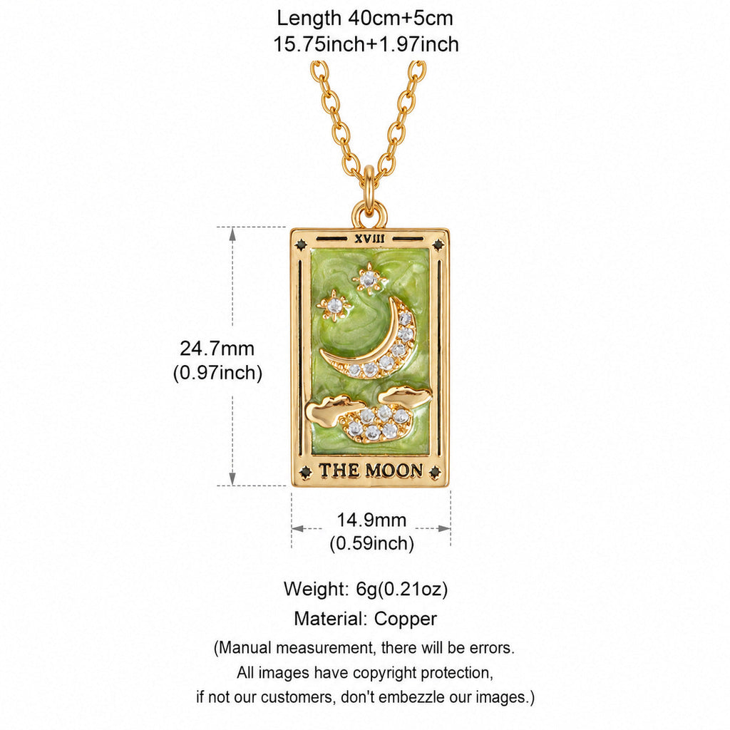 Enamel Tarot Card Pendant Necklace Collection