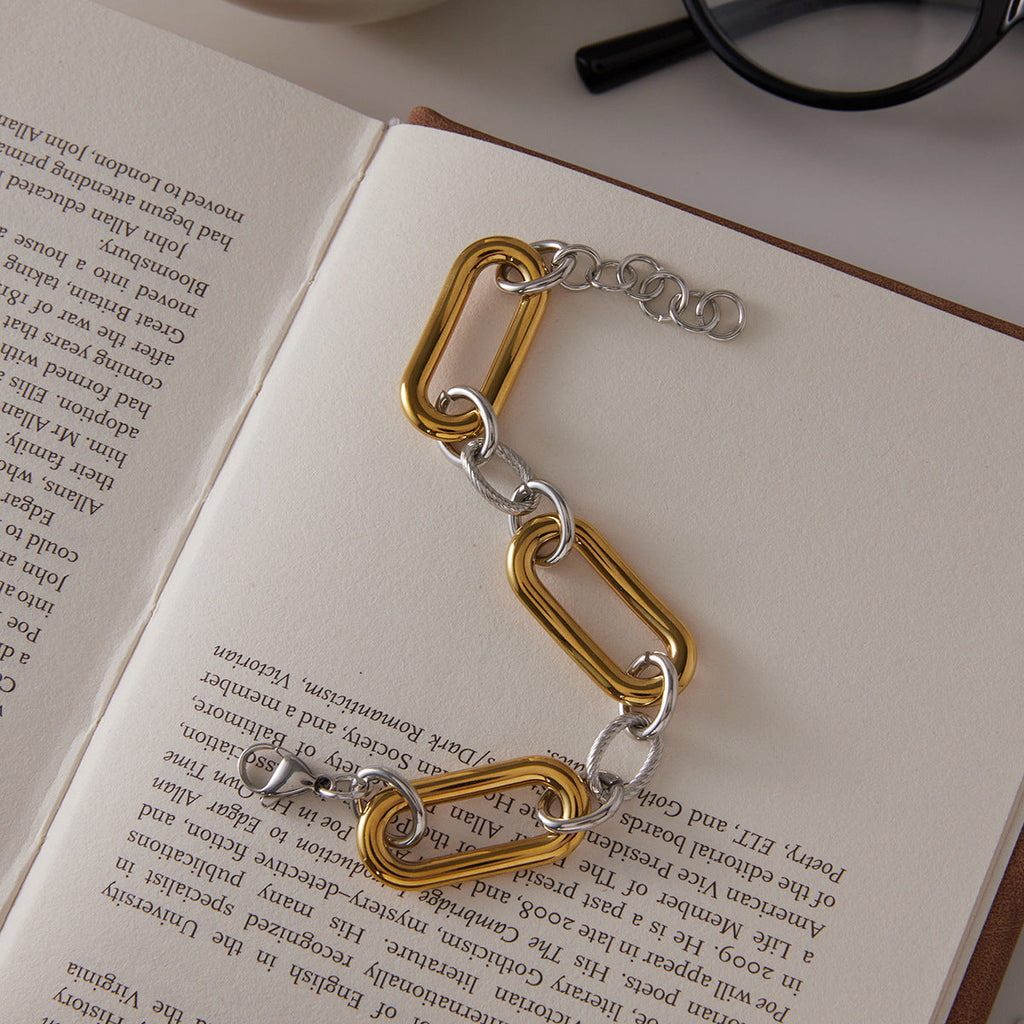 Two Tone Oval Link Bracelet
