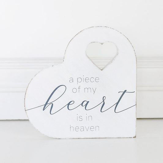 7" X 7" X 1" Double Sided Wood Shape (Heart Heaven) White/Gray