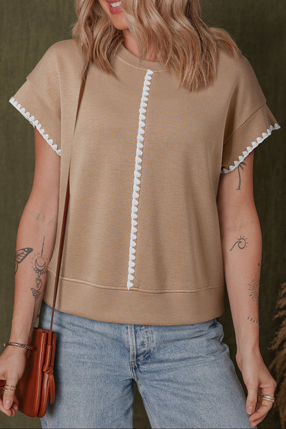 Ric-Rac Contrast Trim T-Shirt