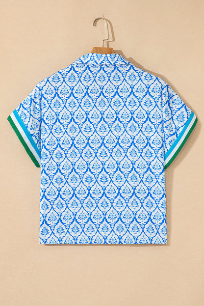 Western Half Zip Collared Blouse