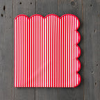 Natural Scalloped Stripe Cloth Napkins