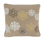 Beaded Snowflake Throw Pillow — 18 × 18 in