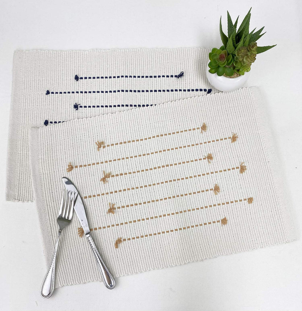 Textured Stripe Cotton Placemats