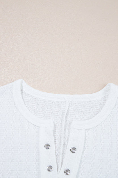 Textured Grommet Short Sleeve Top