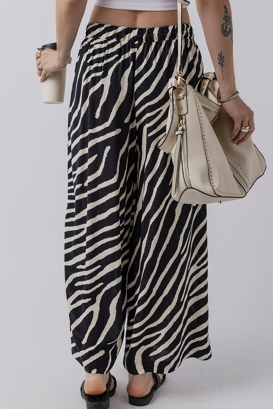 Zebra Stripe Wide Leg Pants