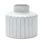 Ribbed Porcelain Vase with Washed Finish (Set of 2)