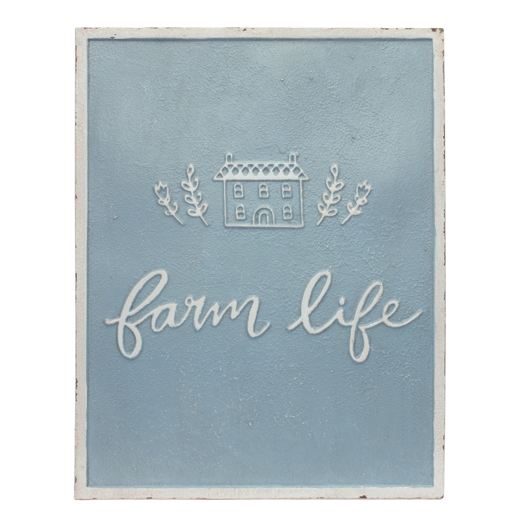 Metal Farm Life Sentiment Sign (Set of 2)
