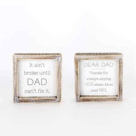 6x6x1.5 reverse wood frmd sn (DAD/YES) white/gy