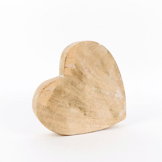 8x8x1.5 Mango Wood shp (HEART) natural/white