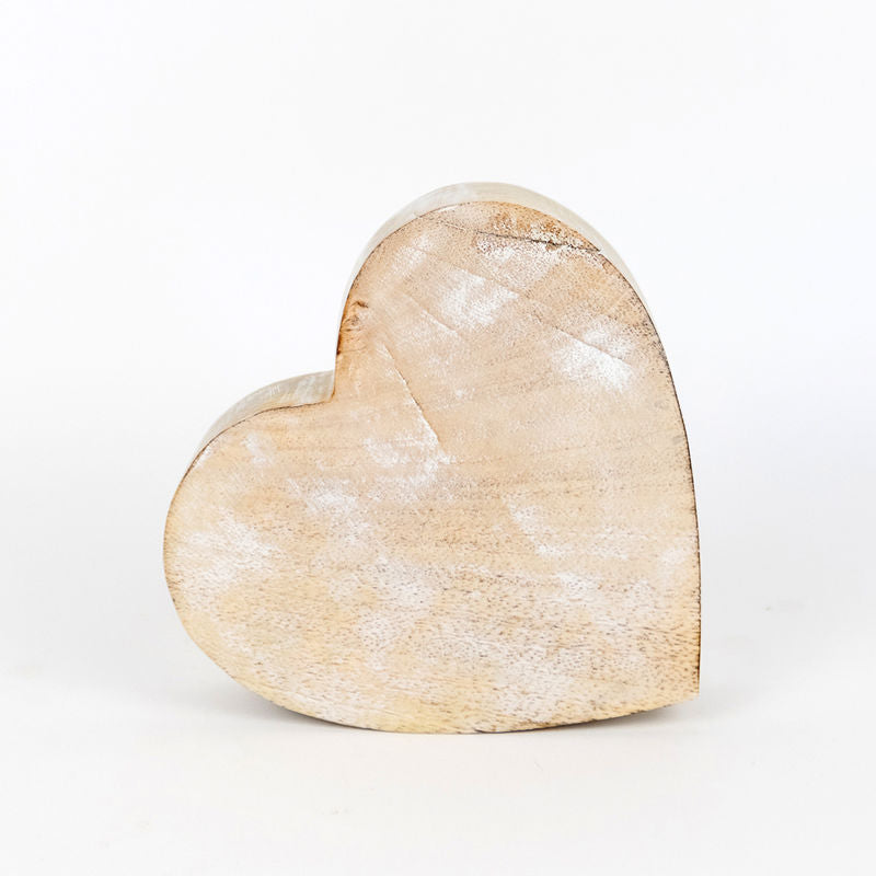 6x6x1.5 Mango Wood shp (HEART) natural/white