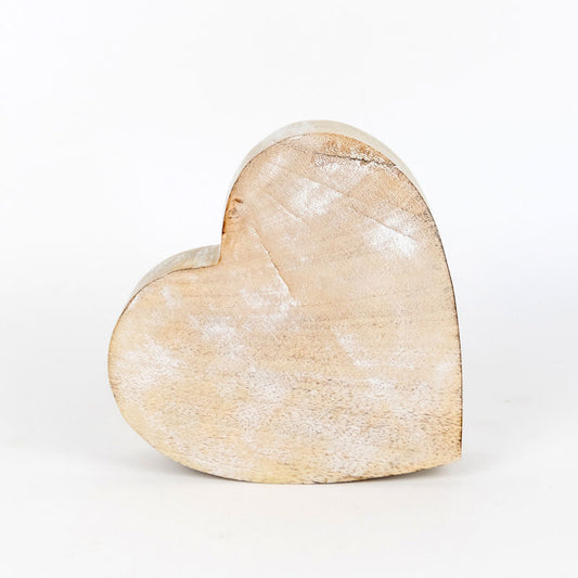 6x6x1.5 Mango Wood shp (HEART) natural/white