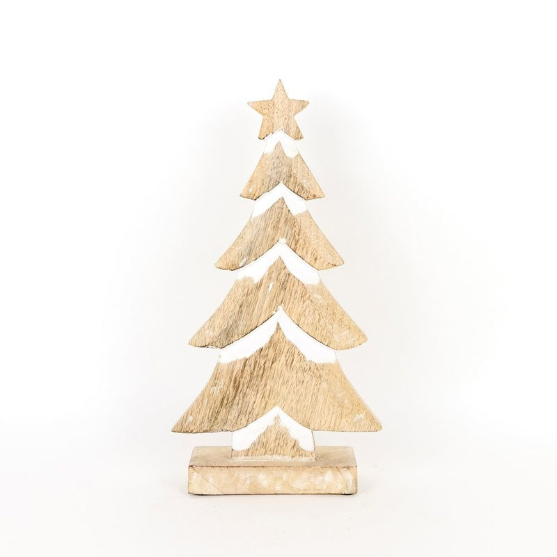 7.5x15x2 Mango Wood cutout (XMAS TREE) natural/white