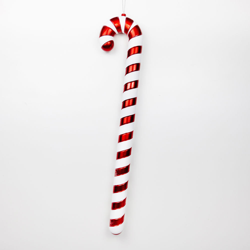 36" acrylic candy cane orn, red/white