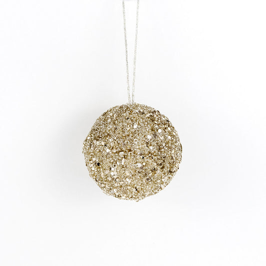 3" jewel ball ornament, champagne