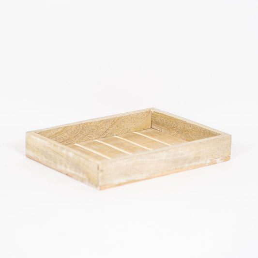 10x1.5x8 Mango Wood tray, natural/white