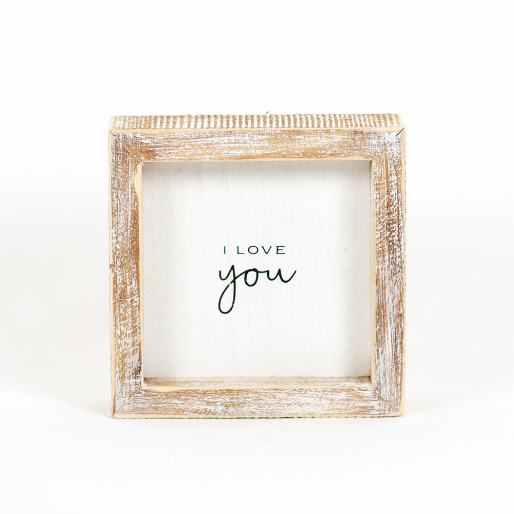 5x5x1.5 wood frame sign (LOVE) white/bk