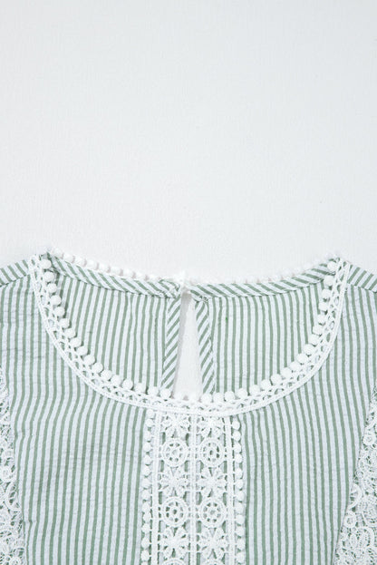 Stripe Lace Patchwork Tank Top