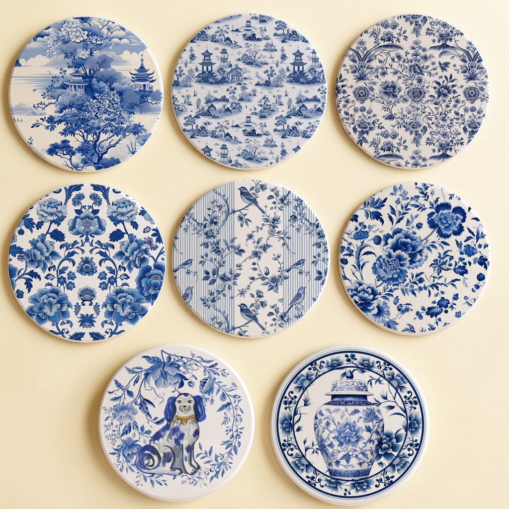 Chinoiserie Ceramic Coasters